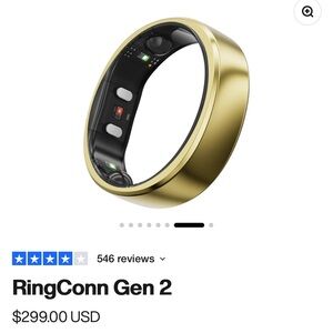 Gen 2 Gold RingConn size 8